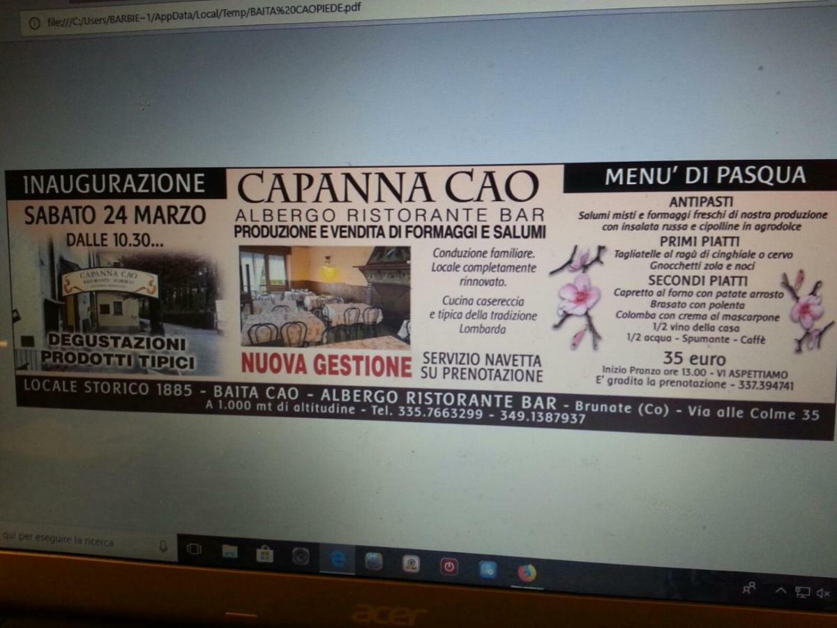 Capanna C.A.O. Hotel Брунате Екстериор снимка